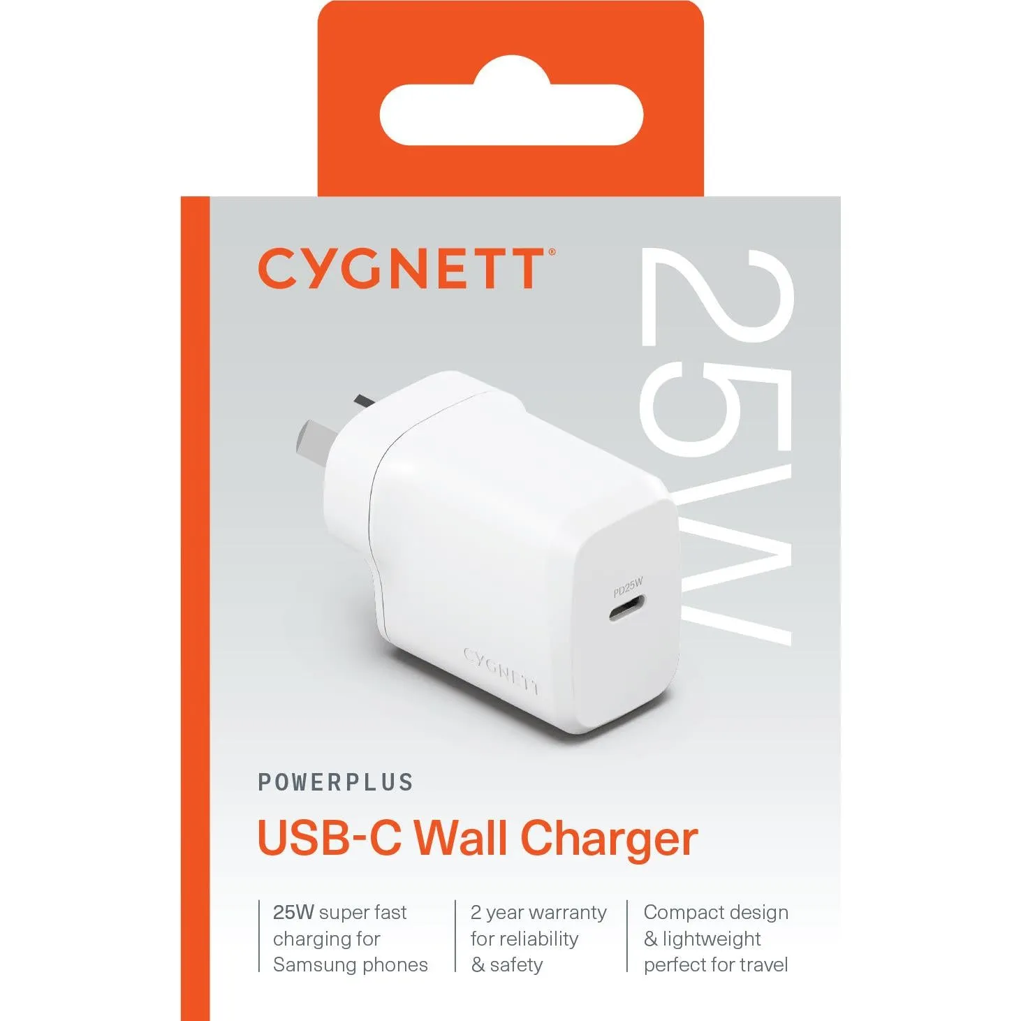 Cygnett Powerplus 25W USB-C Wall Charger (White)