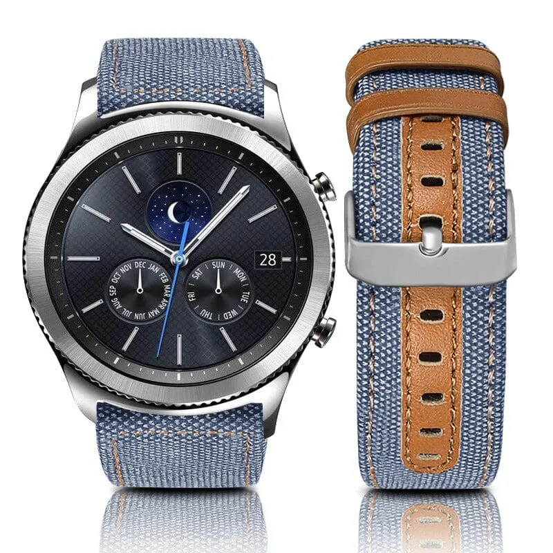 Denim & Leather Watch Straps Compatible with the Google Pixel Watch 2