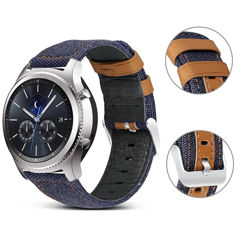 Denim & Leather Watch Straps Compatible with the Google Pixel Watch 2