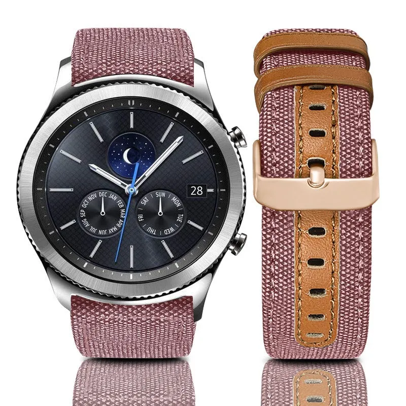 Denim & Leather Watch Straps Compatible with the Huawei Watch GT2 46mm