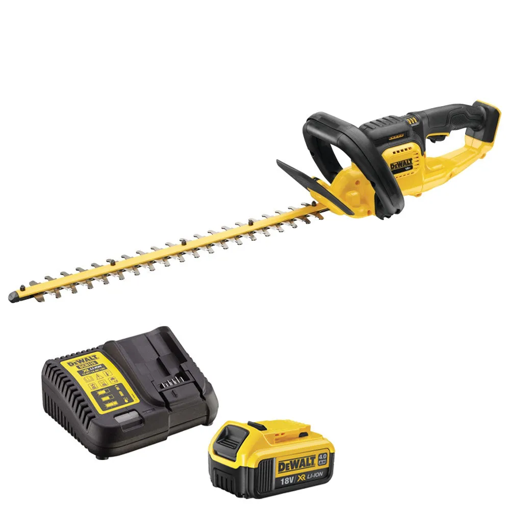 DeWalt DCM563PB 18V XR Cordless Hedge Trimmer with 1 x 4.0Ah Battery & Charger