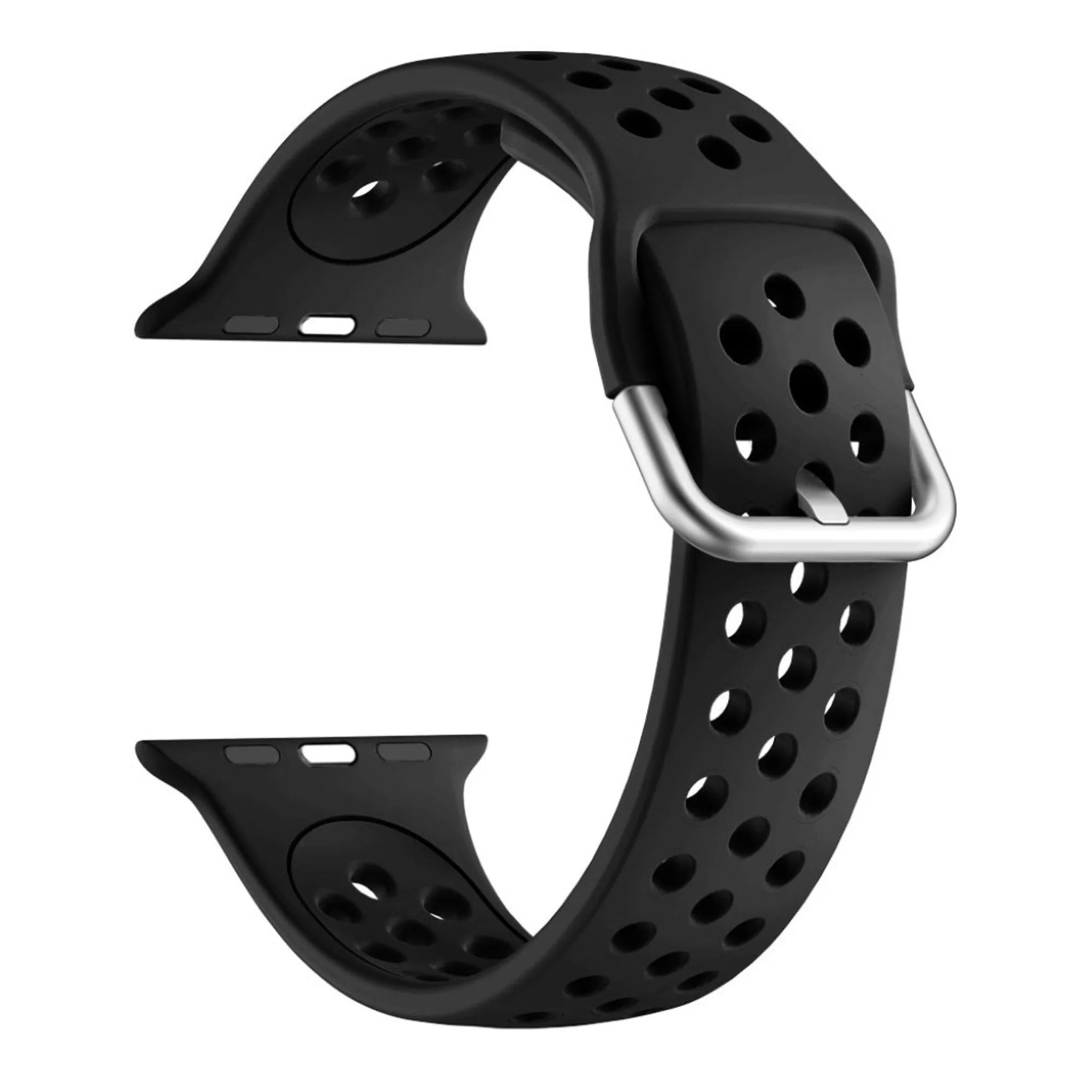 Dual color silicone watch band for Apple Watch Series 6 / 5 44mm - Black