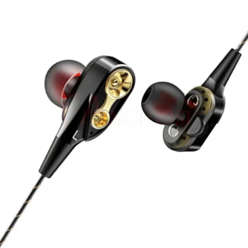 Dual Drive Stereo In-ear Headset Earbuds Bass For iPhone huawei Xiaomi 3.5mm With Mic