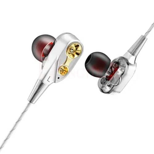 Dual Drive Stereo In-ear Headset Earbuds Bass For iPhone huawei Xiaomi 3.5mm With Mic