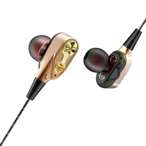 Dual Drive Stereo In-ear Headset Earbuds Bass For iPhone huawei Xiaomi 3.5mm With Mic