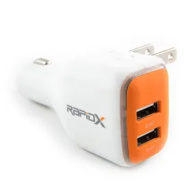 DualX Wall & Car Charger - Orange