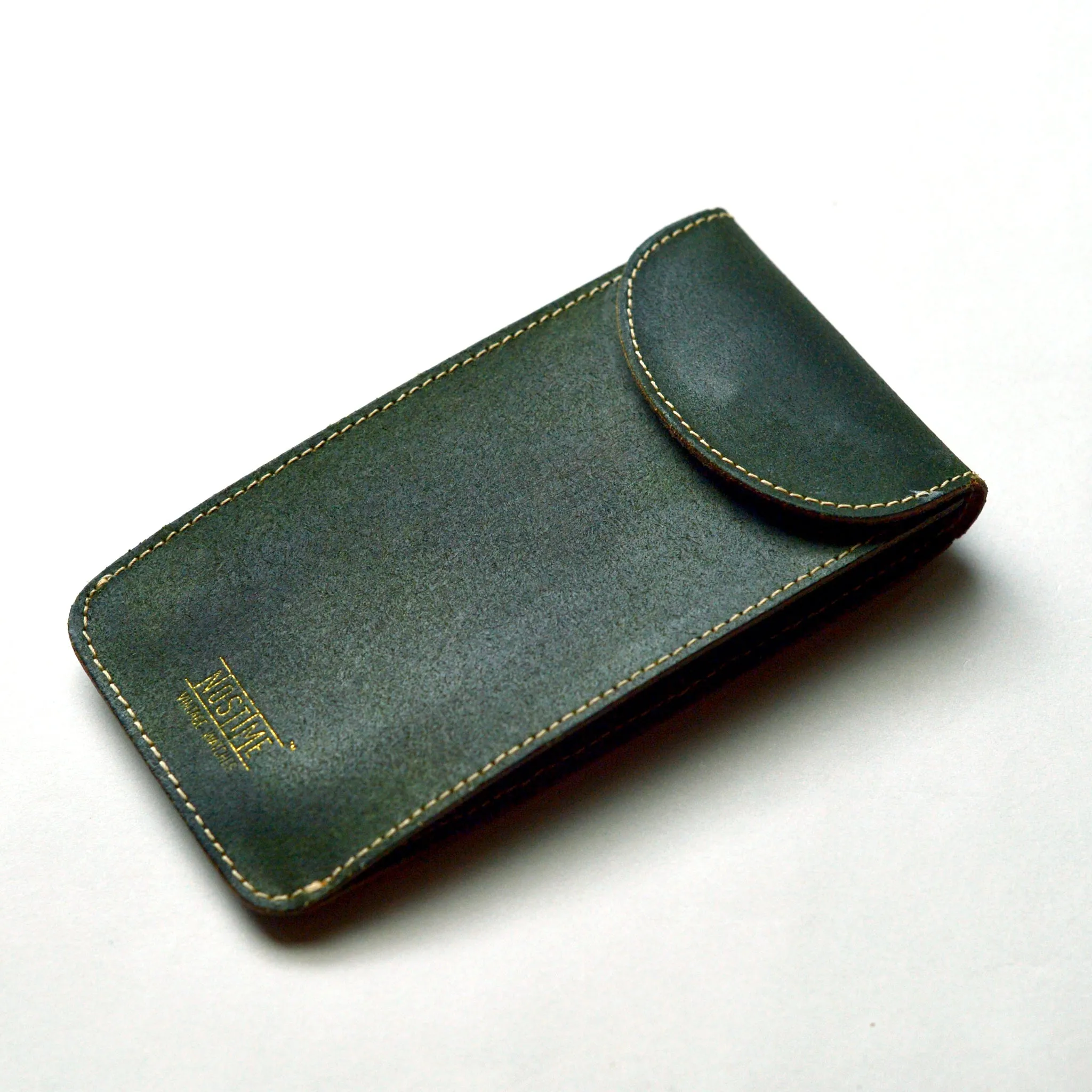 ENGLAND BRIDLE LEATHER SINGLE WATCH POUCH - RACING GREEN