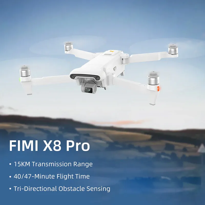 FIMI X8 PRO 4K Drone Profesional GPS 15KM 1/1.3-inch CMOS 3-Axis Gimbal Tri-Directional Obstacle Avoidance RC Quadcopter