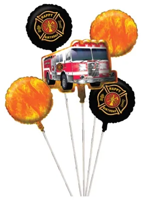 Fire Watch 5pc Metallic Balloon Cluster