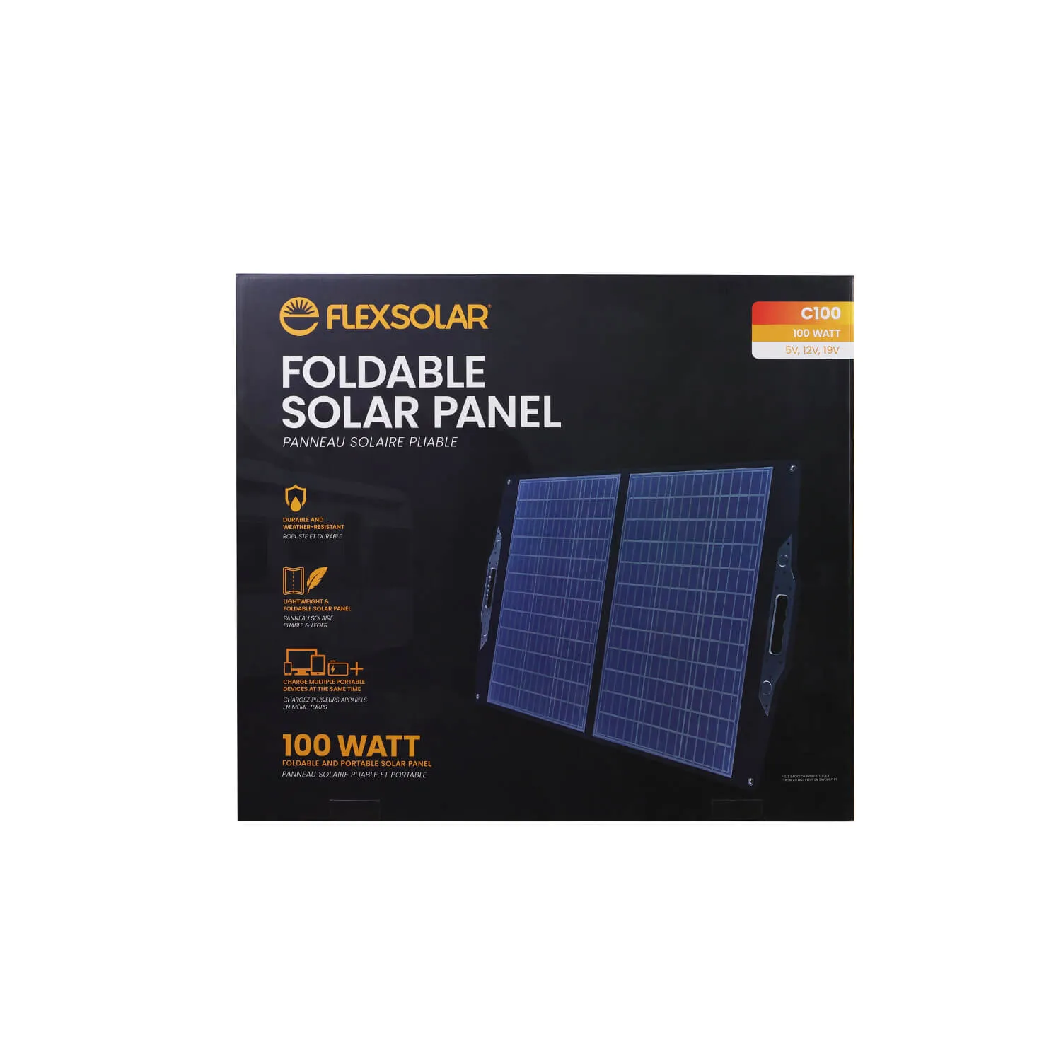 Flexsolar® C100 Foldable Solar Panels Charger | 100W Official Refurbished