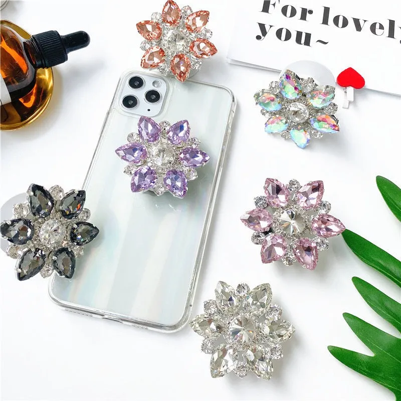 Flower Rhinestone Phone Gripper