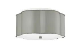 Flush Mount Fixture - Cement Gray - Frosted Lens - 14in. Diameter - E26 Medium Base