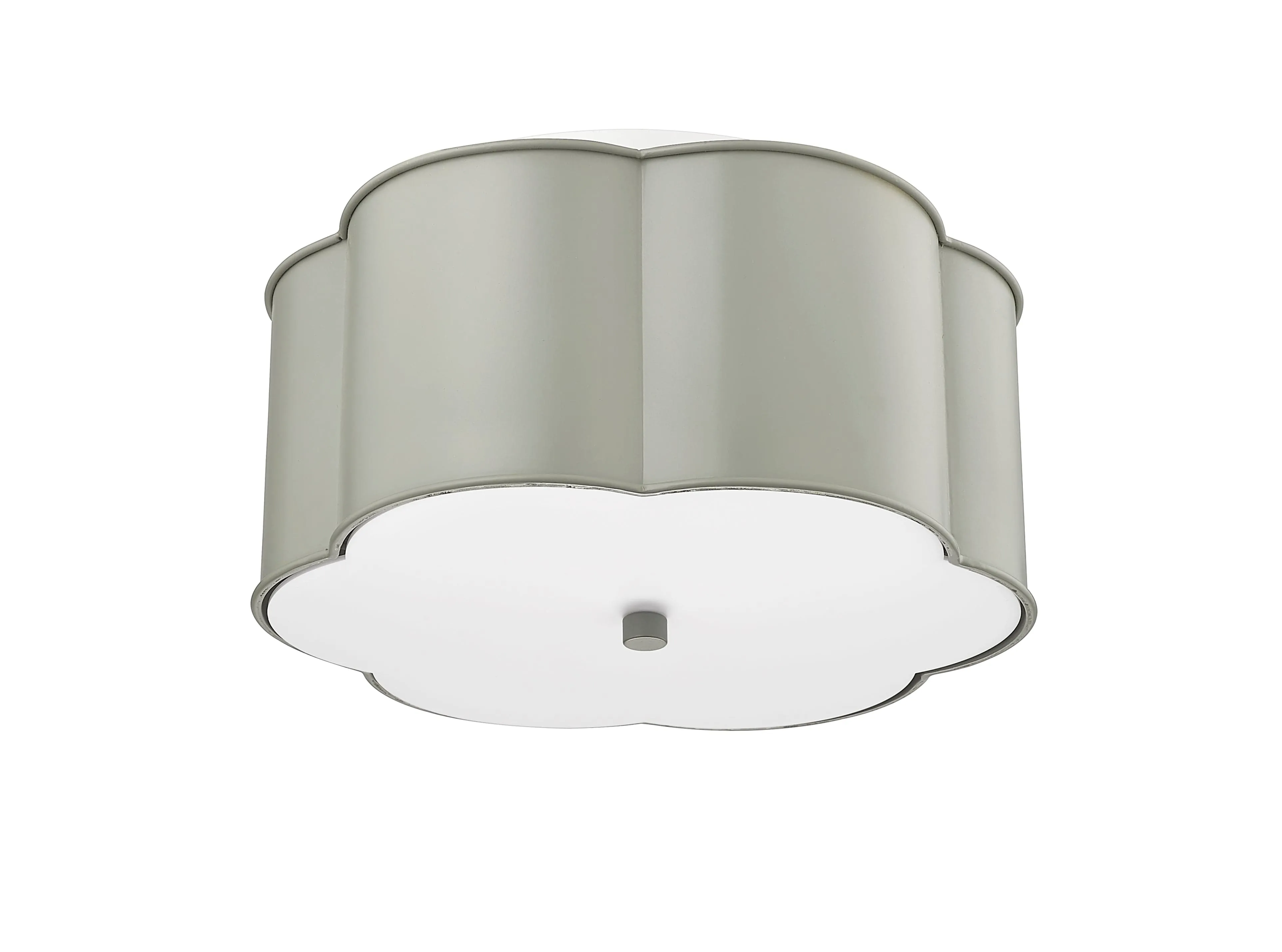 Flush Mount Fixture - Cement Gray - Frosted Lens - 14in. Diameter - E26 Medium Base