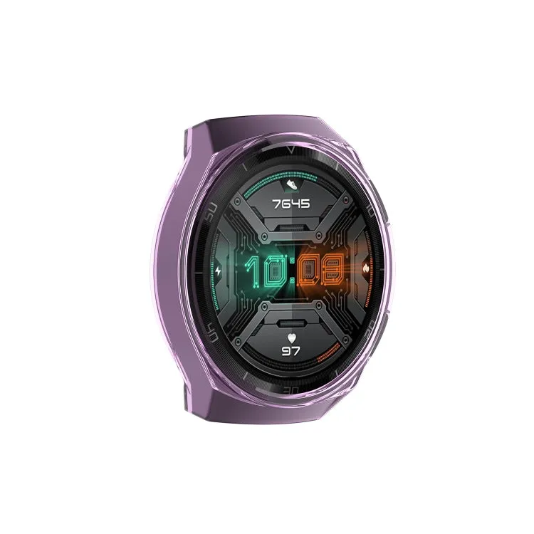 For Huawei Watch GT 2e Transparent TPU Silicone Watch Case(Transparent Purple)