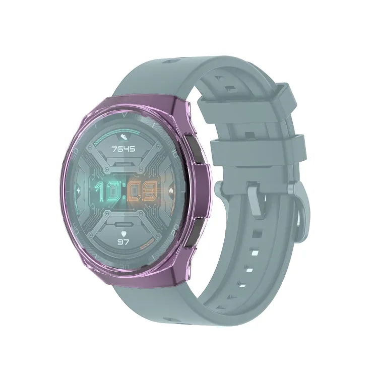 For Huawei Watch GT 2e Transparent TPU Silicone Watch Case(Transparent Purple)