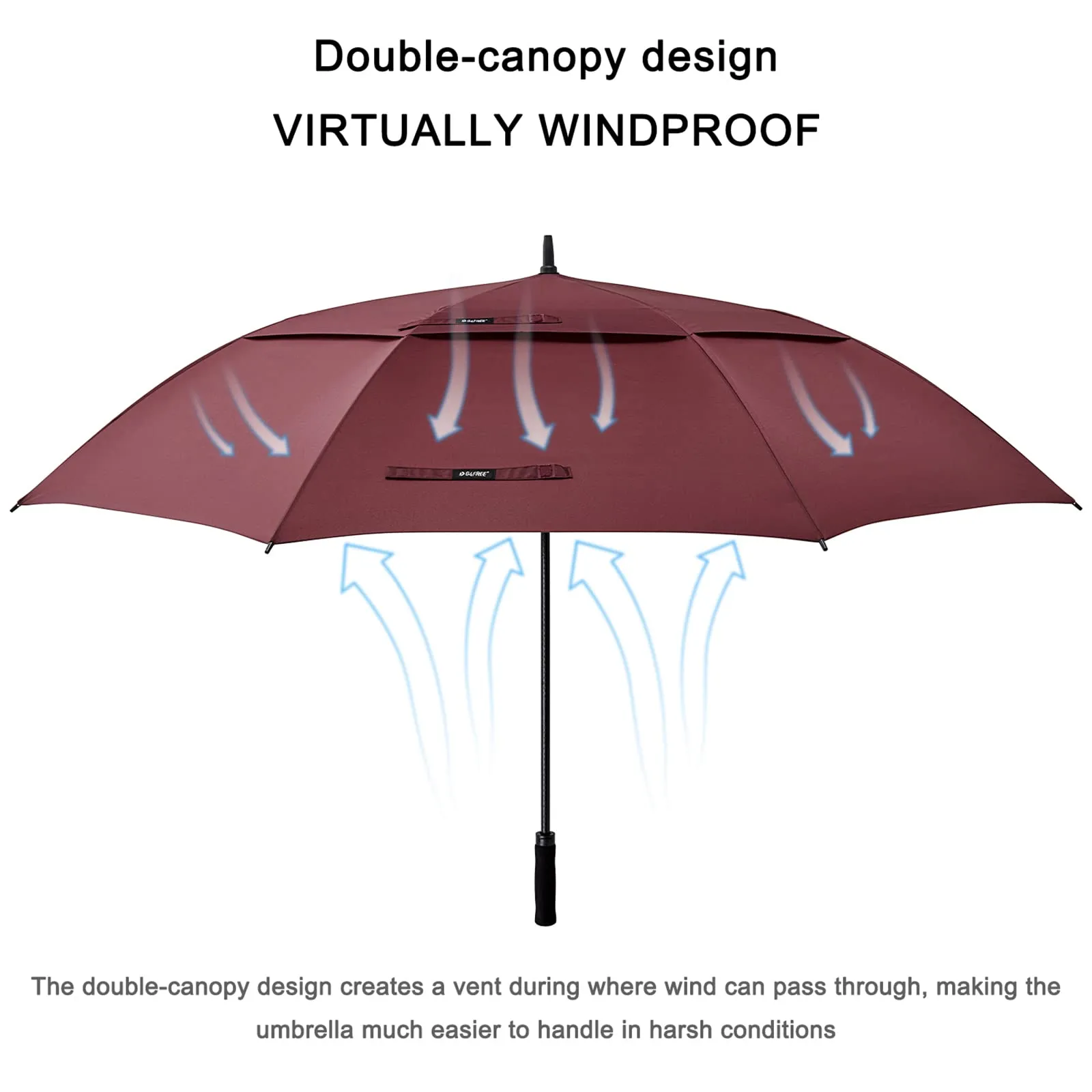 G4Free 72 Inch Huge Double Canopy Vented Windproof Stick Umbrellas