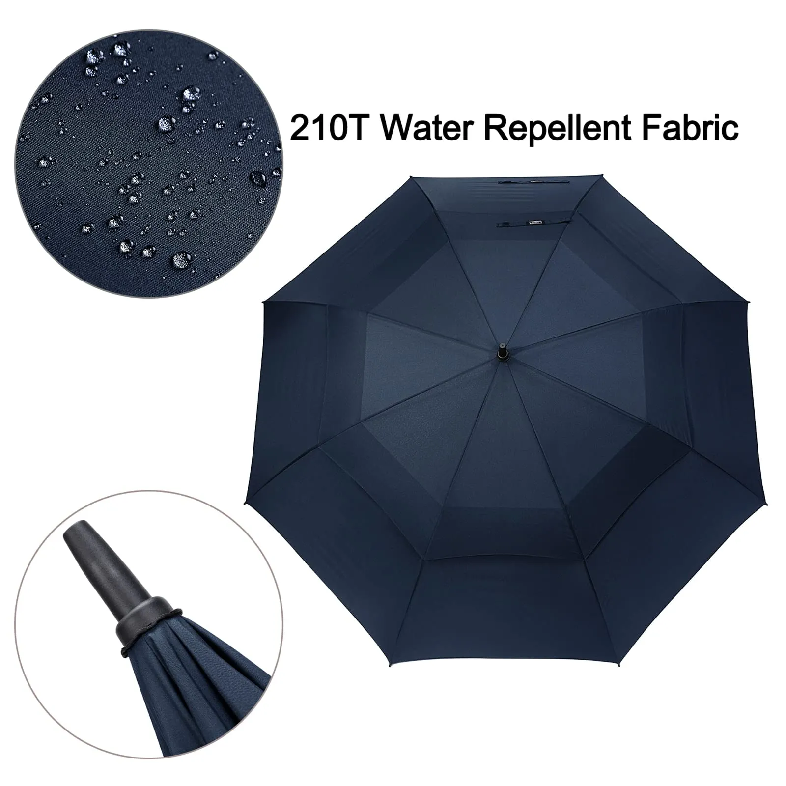 G4Free 72 Inch Huge Double Canopy Vented Windproof Stick Umbrellas