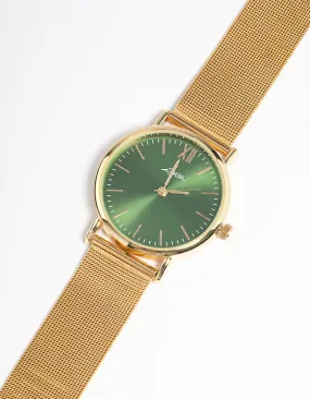 Green Medium Mesh Watch