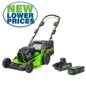 Greenworks Lawn Mower 82 Volt 21" Self-Propelled with 8Ah Battery and 8A Dual Port Charger