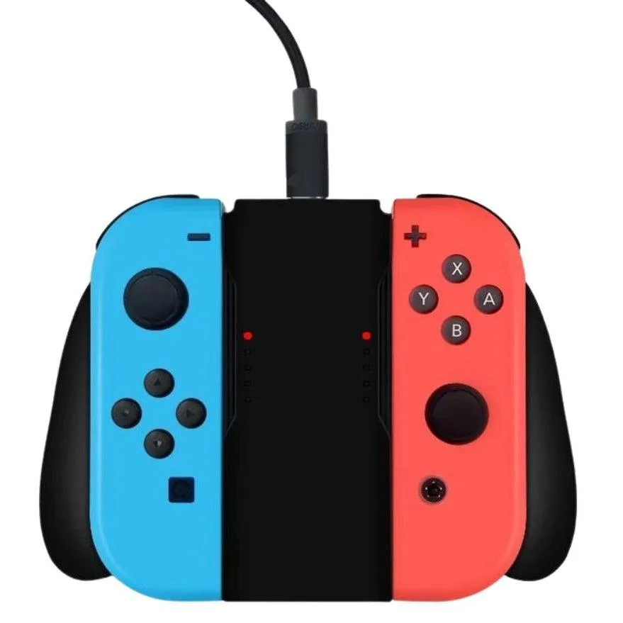 Grip Handle for Nintendo Switch With Charging Function: Play and Charge, Great For Long Games