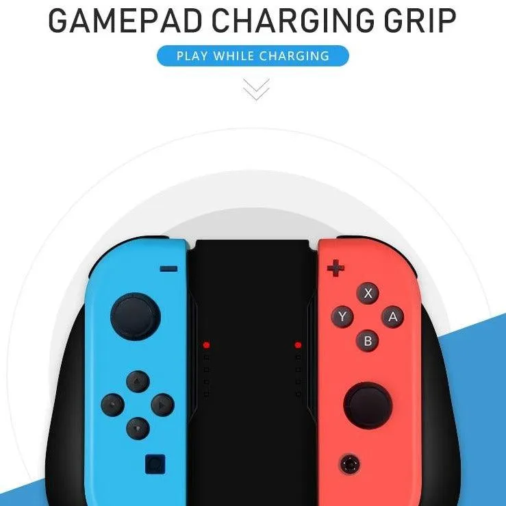 Grip Handle for Nintendo Switch With Charging Function: Play and Charge, Great For Long Games