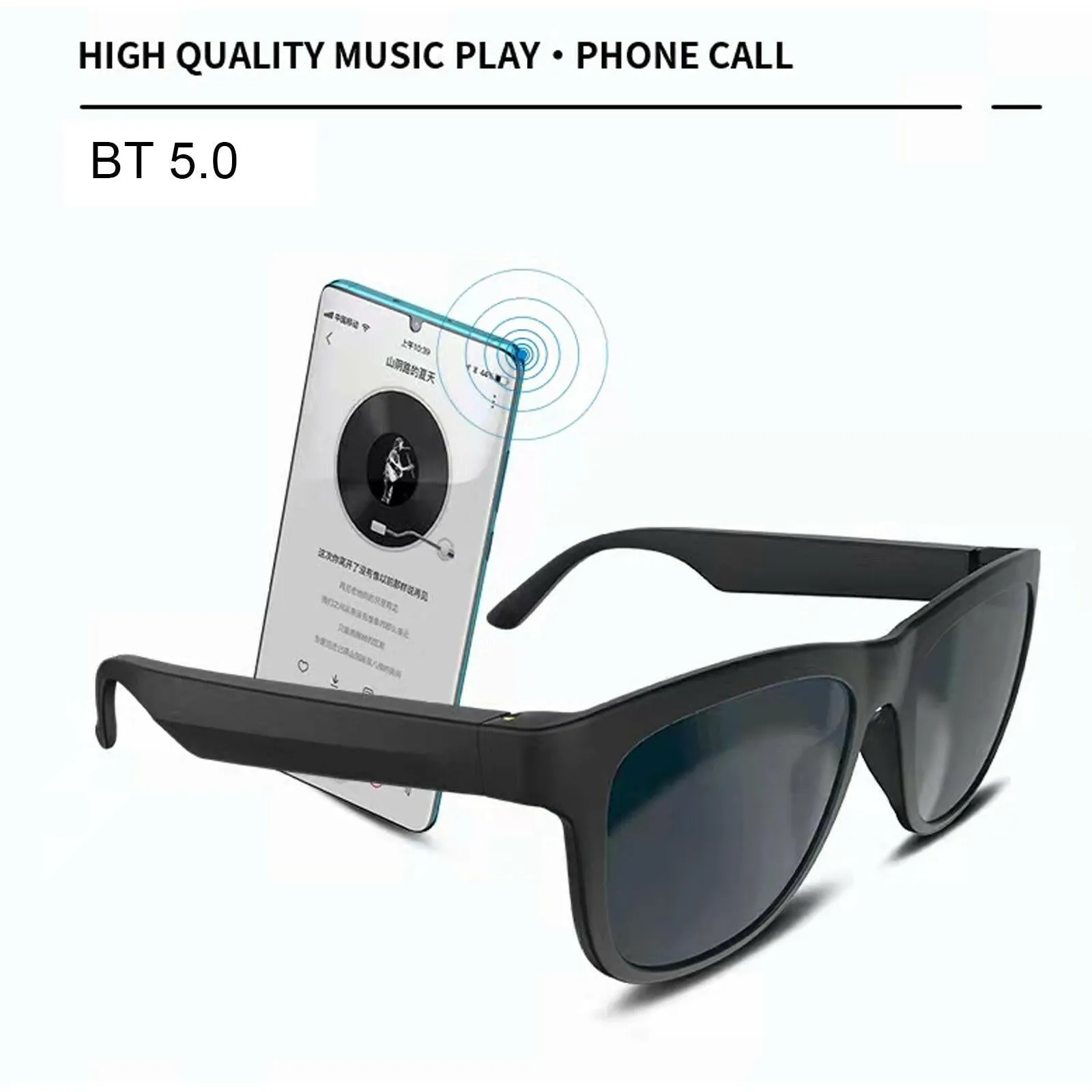 GS01 Smart Sunglasses Wireless BT5.0 Stereo Headset Hands-Free Calling Music Audio Sunglasses Outdoor Cycling Sunglasses Headphones With Mic