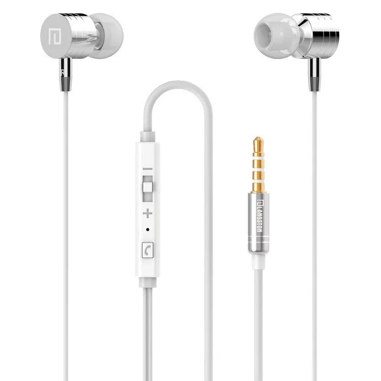 High Quality Stereo Bass Headset In Ear Metal Earphones handsfree Headphones with Mic 3.5mm Earbuds for All Mobile Phone MP3 MP4