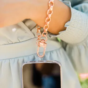 Hook Me Up Hands-Free Phone Wristlet Chain - Rose Gold