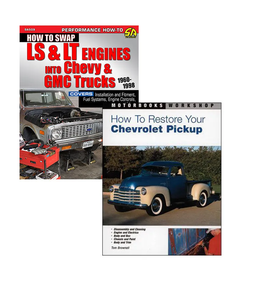 How to Swap LS & LT Engines into Chevy & GMC Trucks: 1960-1998 & How To Restore Your Chevrolet Pickup (2 Book Set)