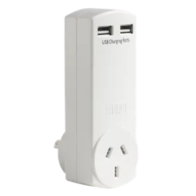 HPM Adaptor with USB Charger 4.2A - White D2USB / White