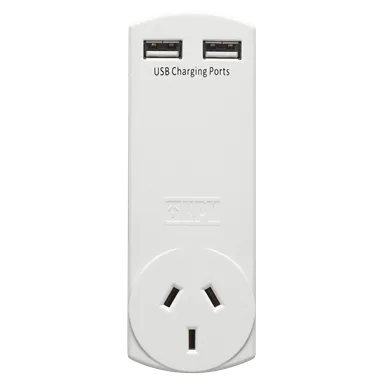 HPM Adaptor with USB Charger 4.2A - White D2USB / White