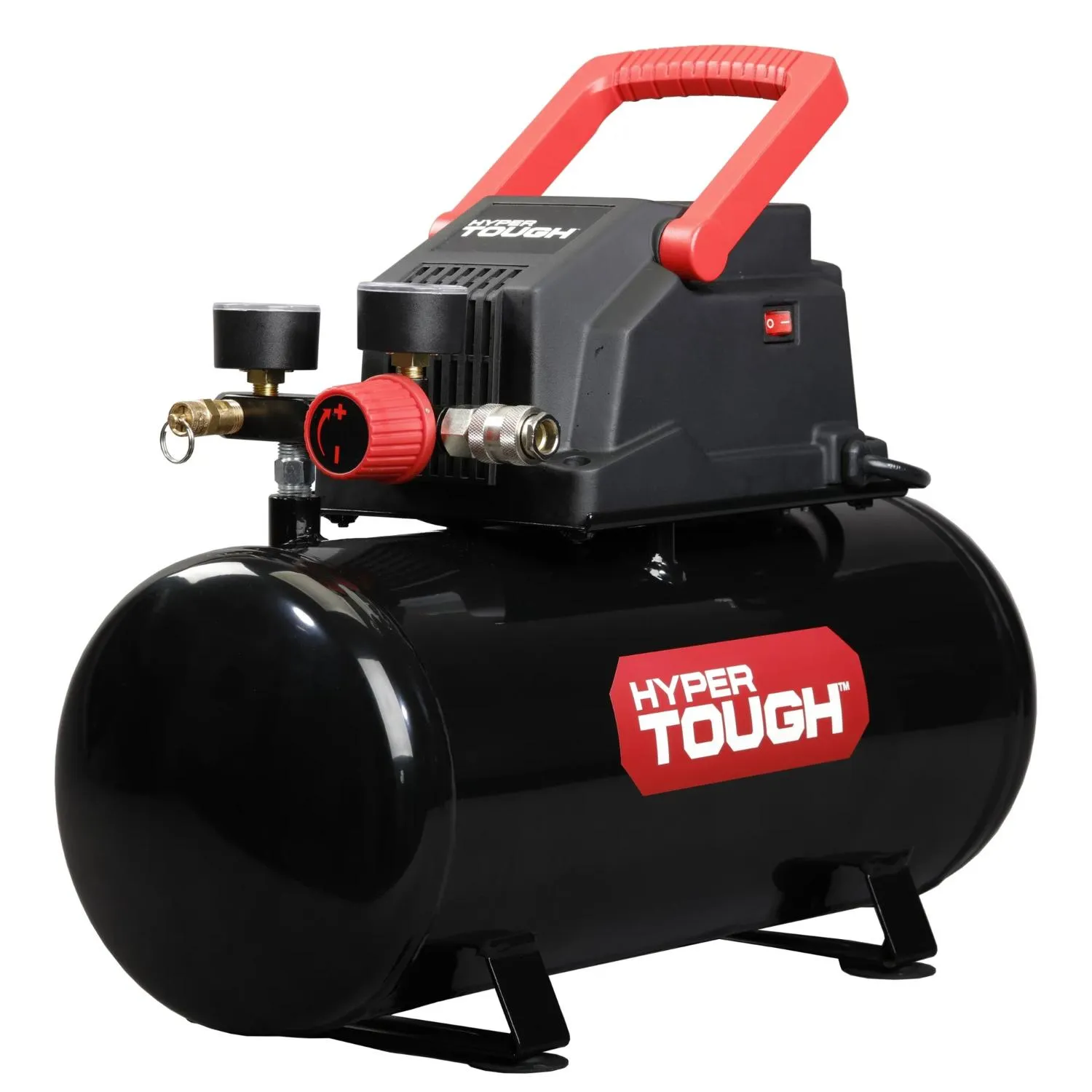 Hyper Tough 508.3012929 Oil-free Portable Air Compressor with Hose 3 Gal 100 PSI Black