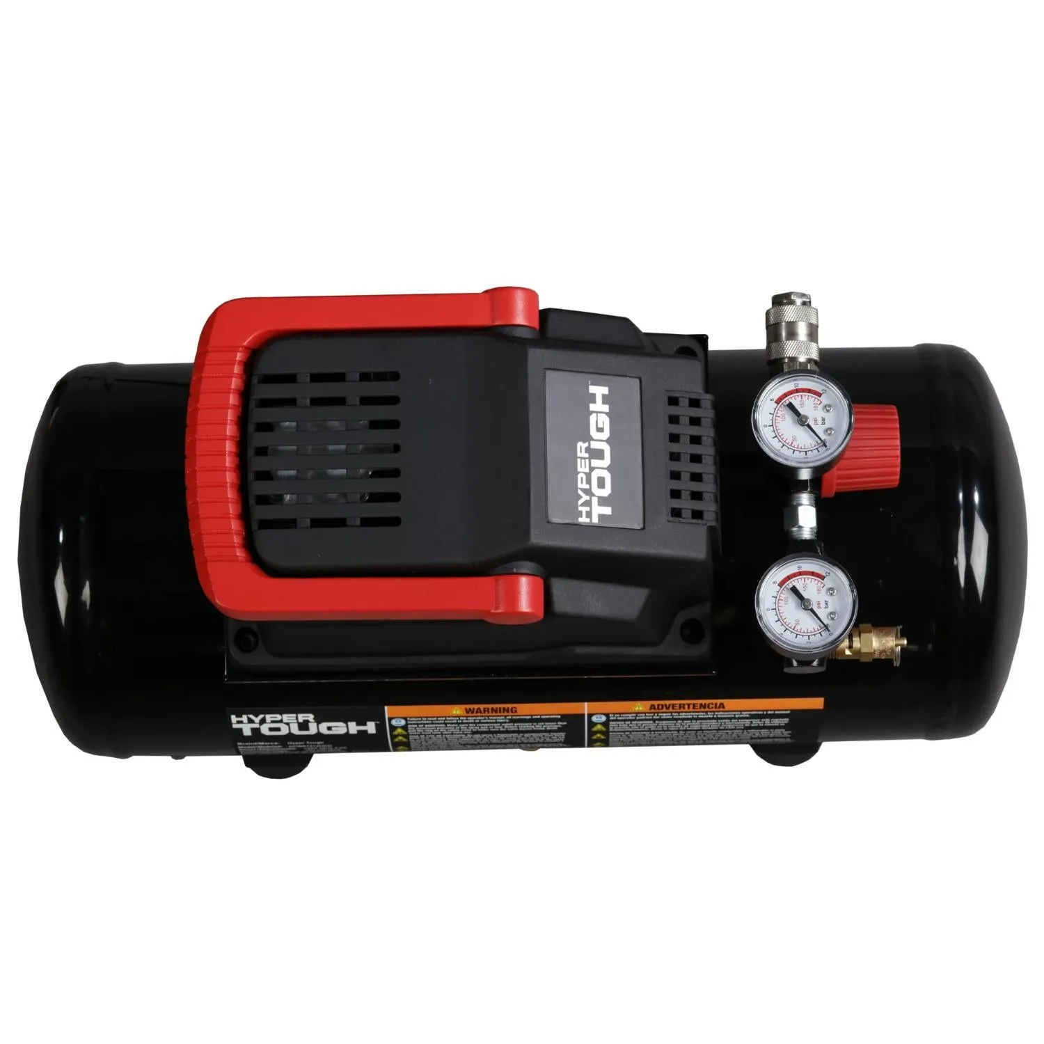 Hyper Tough 508.3012929 Oil-free Portable Air Compressor with Hose 3 Gal 100 PSI Black