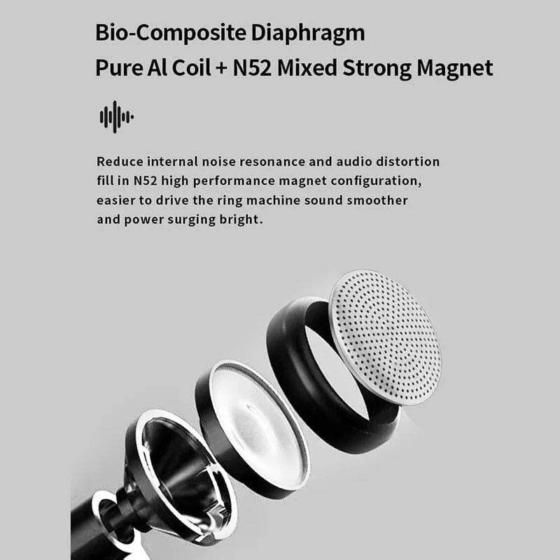 JCALLY EP985 Bio-Composite Diaphragm Full frequency Dynamic Flat Head Earphone