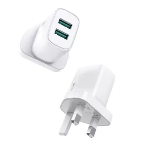 JoyRoom | 2.1A Mini Fast Charger | Dual USB-A | L-2A101 | White | UK Plug