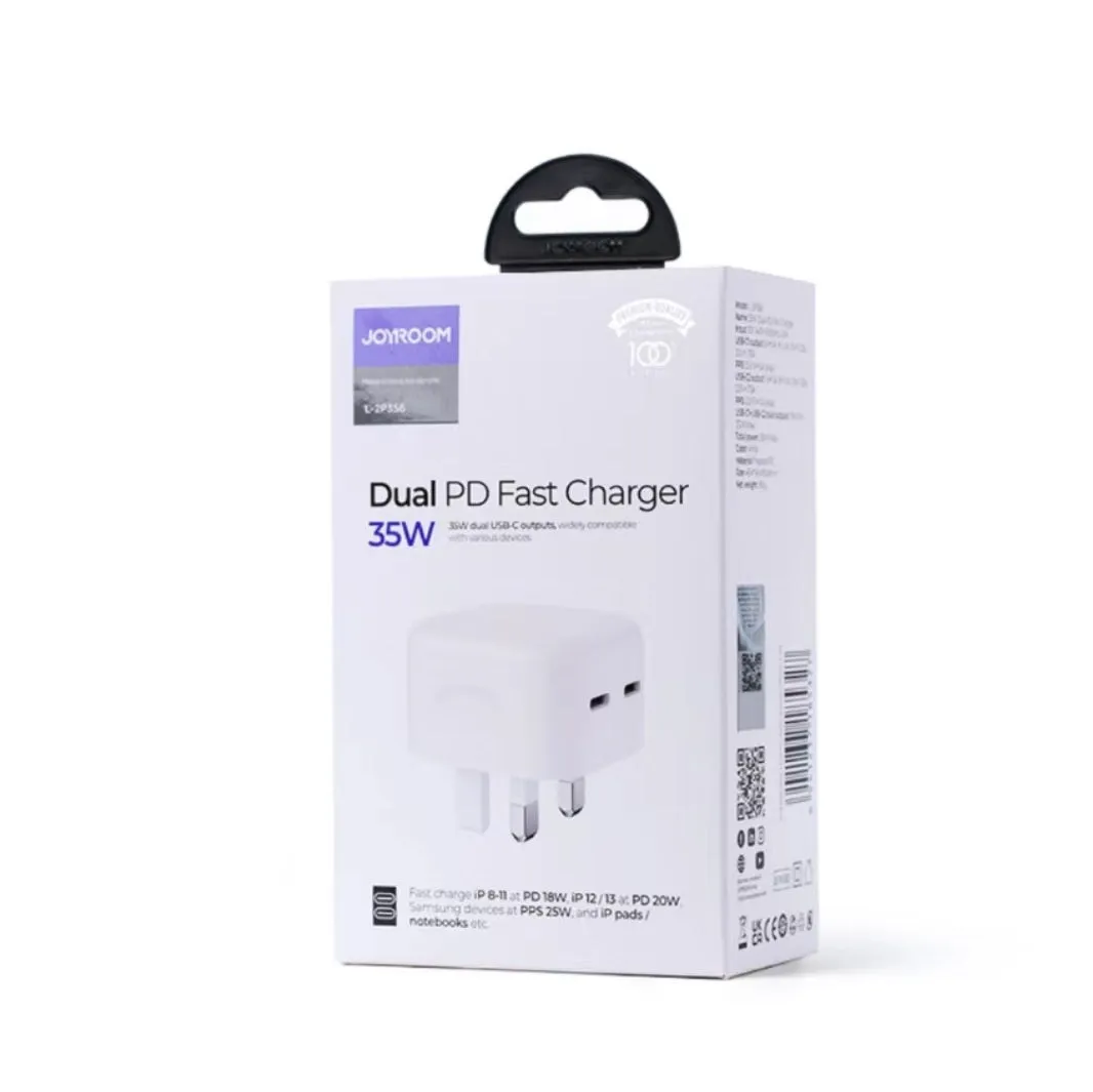 Joyroom L-2P356 | 35W PD Fast Charger | Dual Ports (Type-C)