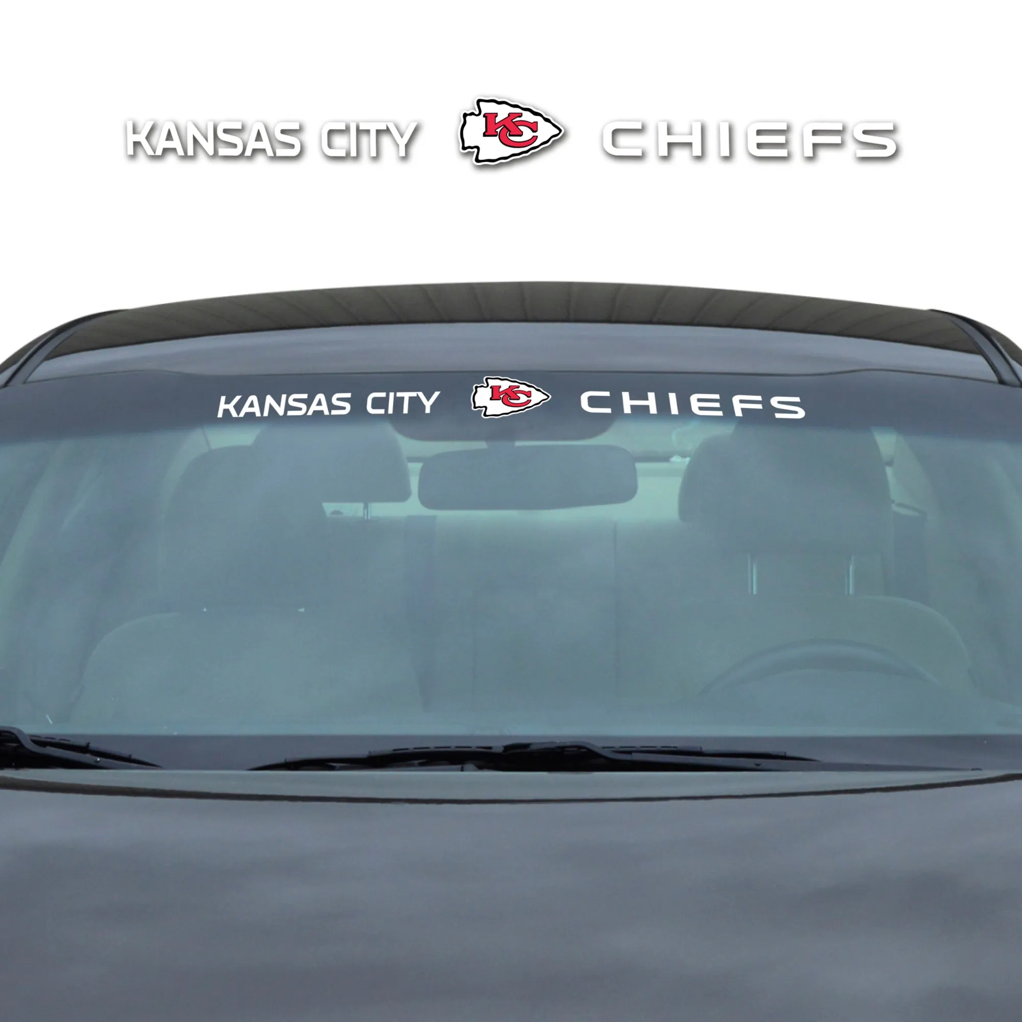 Kansas City Chiefs Sun Stripe Windshield Decal 3.25 in. x 34 in.