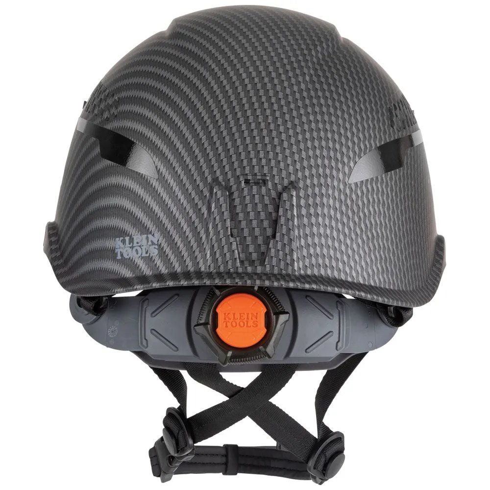 Klein 60517 Safety Helmet, Premium KARBN Pattern, Vented, Class C, Headlamp