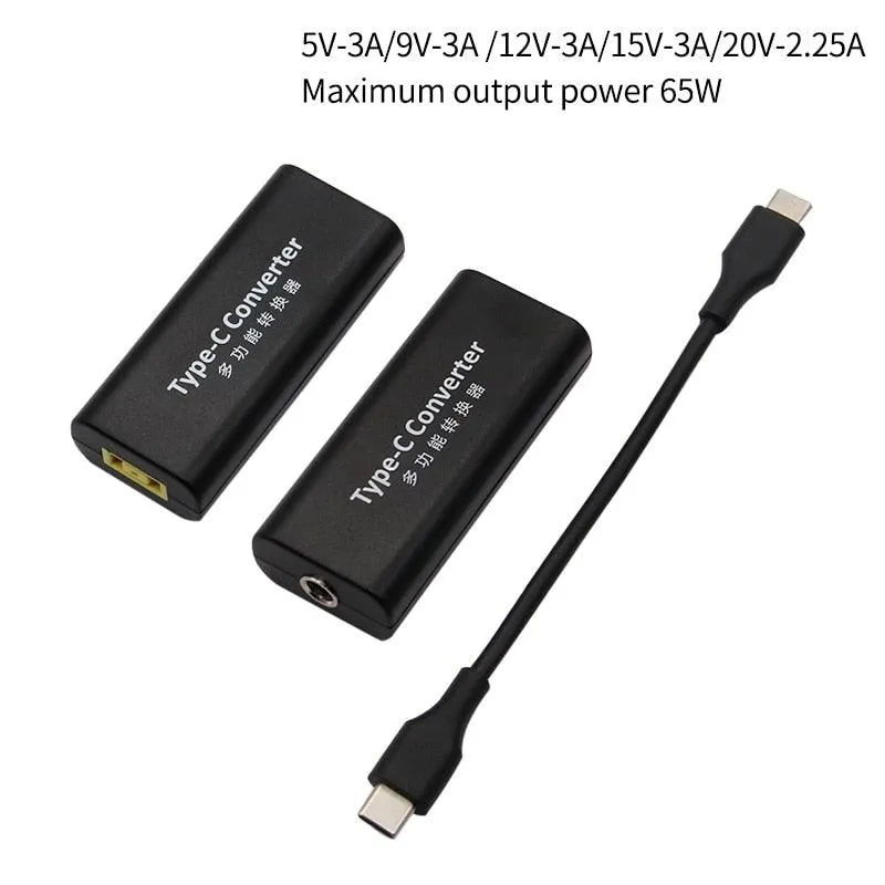 Laptop charger to USB-C converter: Use 20v 5.5x2.5mm or Lenovo Square for charging your USB-C devices