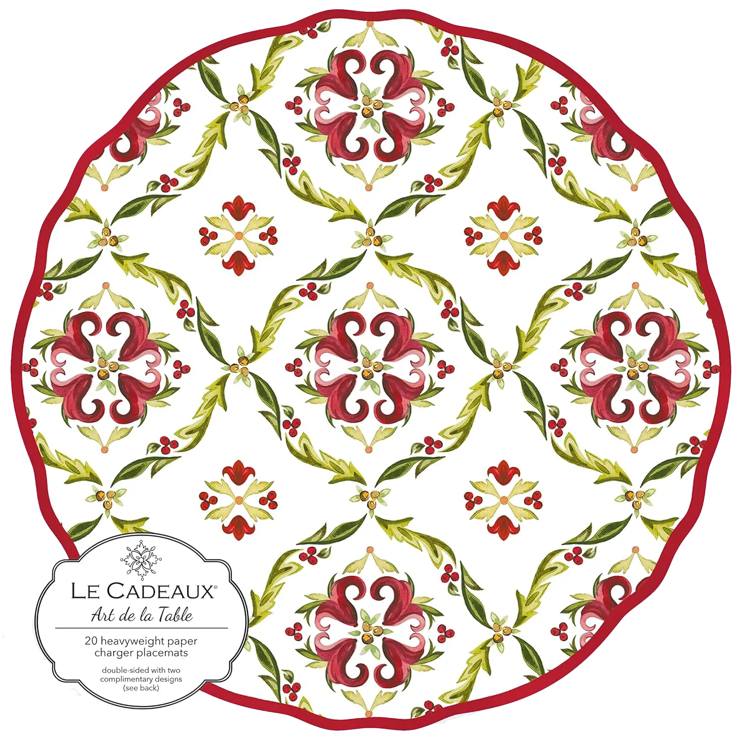 Le Cadeaux 15.5" Round Paper Placemats – Vischio – Pack of 20