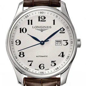 Longines Master 42MM Automatic Silver Brown Alligator Watch L28934783