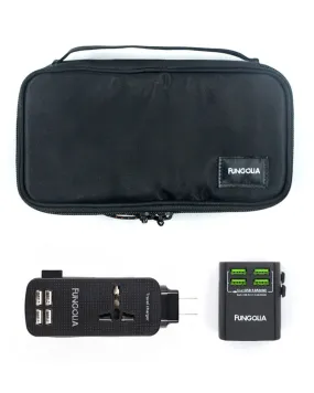 <A 000a001m09c> Fungolia Ultimate Charging Kit - Black (Pouch Adaptor Extension Cord Charger)