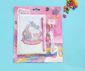 Magical Unicorn Diary & Earbuds Set