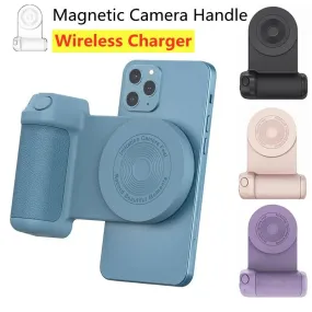 Magnetic Wireless Charger Stand Camera Handle Photo Bracket Bluetooth Mobile Phone Anti-shake Selfie Device Fast Charging Holder