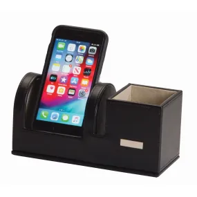 Mele & Co Wireless Mobile Charger Gent's Organiser With Pen Holder Desktop Tidy