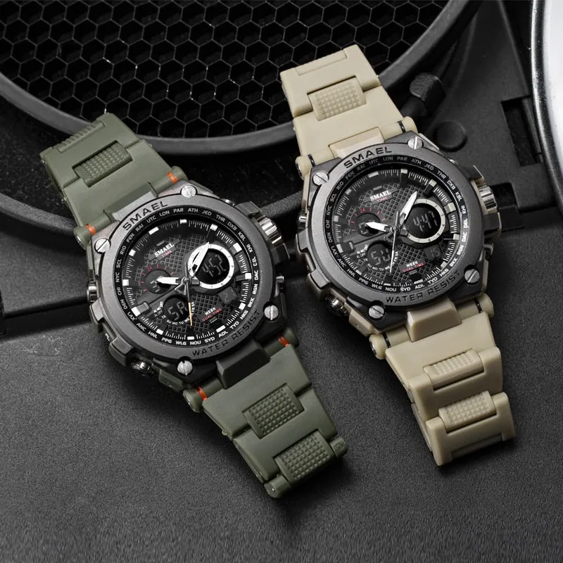 Men's Sport watch LED 50m water Resistant digital Multifunction Quartz Wristwatches