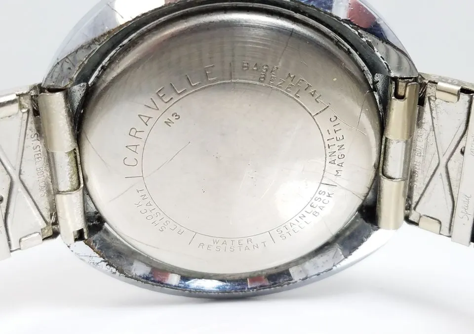 Men's Vintage 1970's Designer Stainless Steel Wind Up Watch