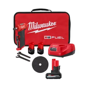 Milwaukee 2485-22B M12 FUEL 12V 1/4" Right Angle Die Grinder Kit w/ Blades