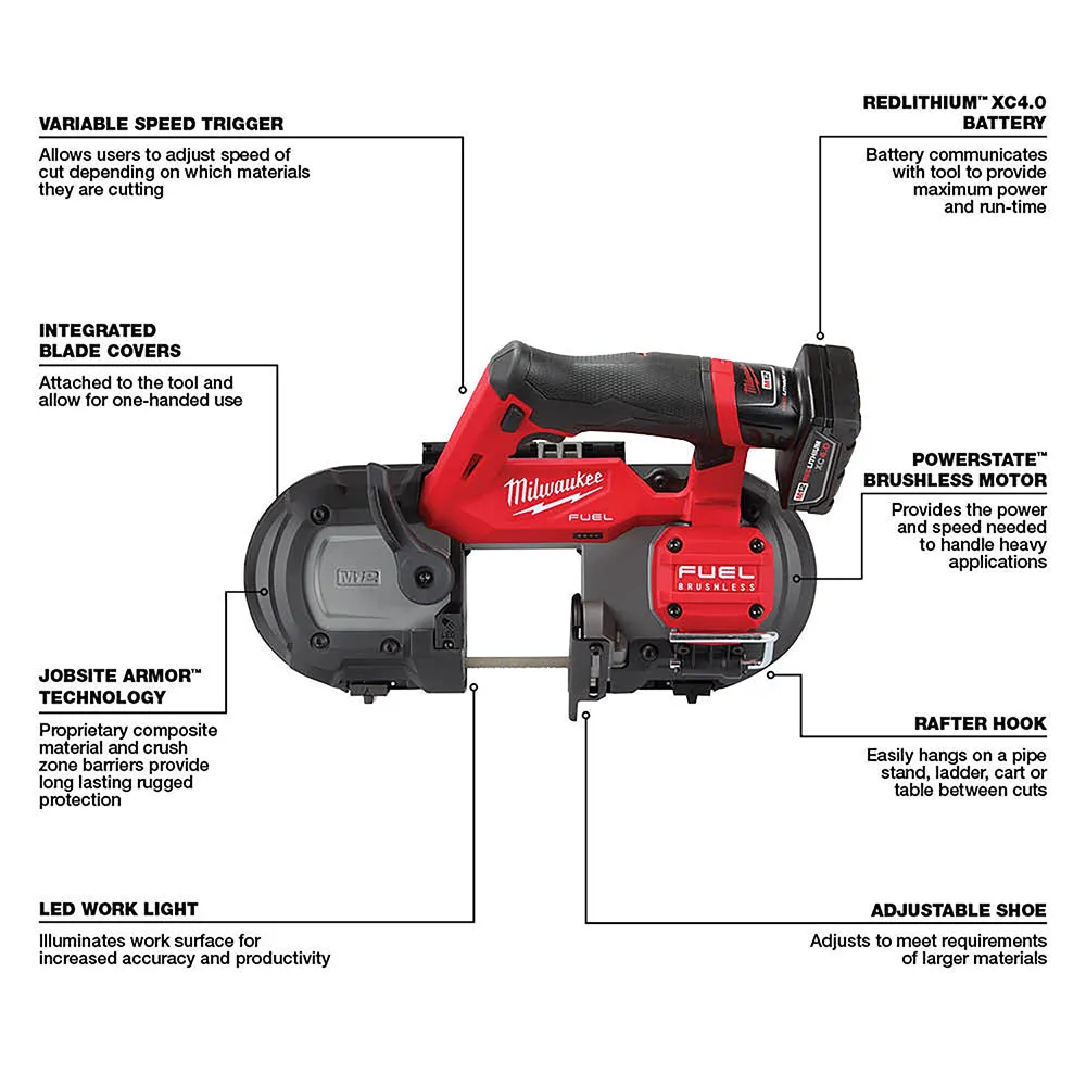 Milwaukee 2529-21XC M12 FUEL 12V Cordless Li-Ion Brushless Compact Band Saw Kit