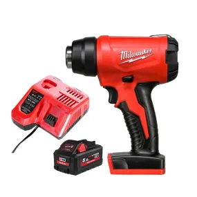 Milwaukee M18BHG-0 18V Cordless Compact Heat Gun with 1 x 5.5Ah Battery & Charger